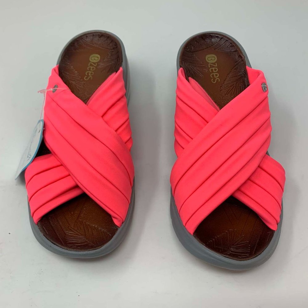 BZees Women's Knockout Sandal, Neon Pink Size 7